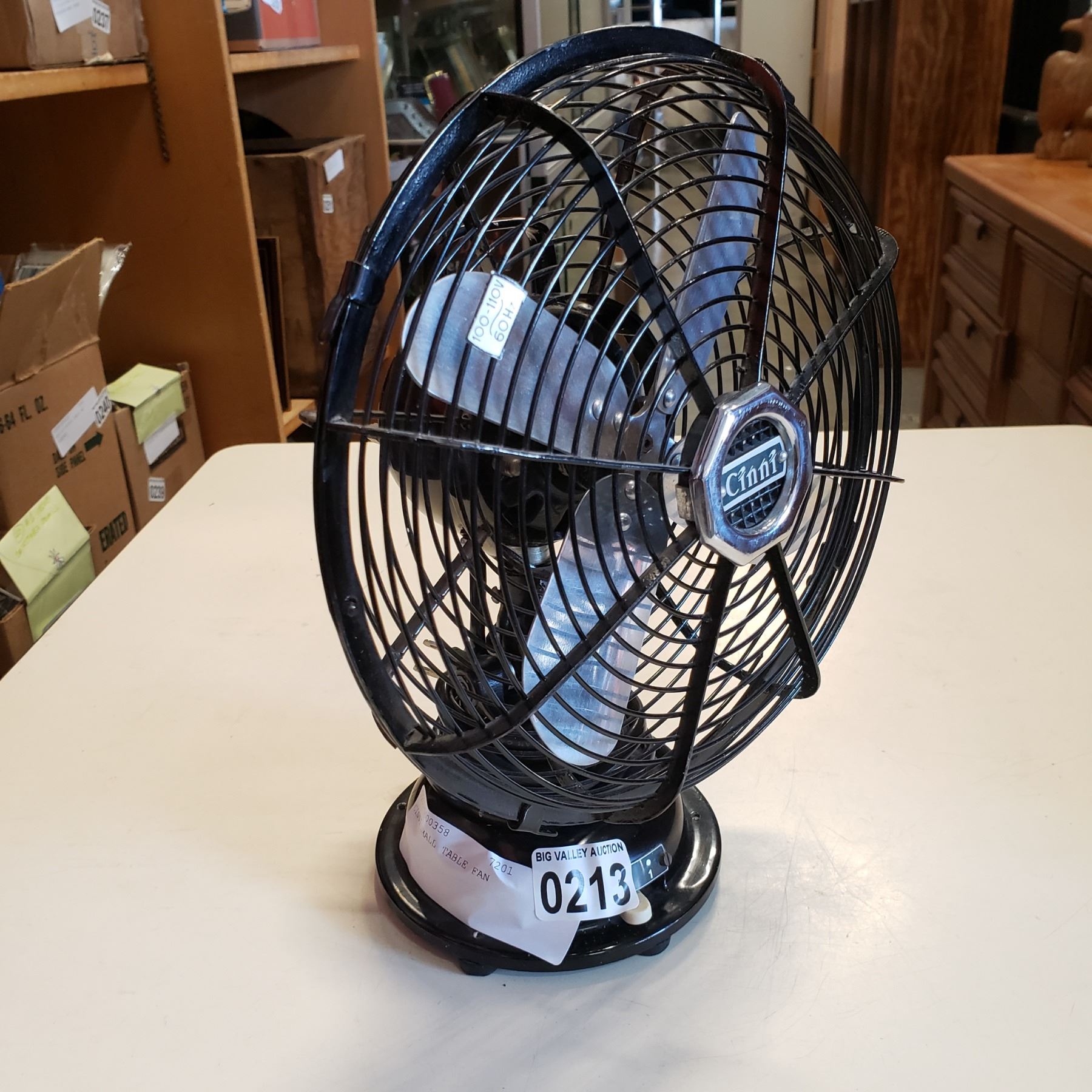 CINNI SMALL TABLE FAN Big Valley Auction cinni-small-table-fan-big-valley-auction