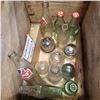 Image 2 : WOODEN WALNUT MEAT CRATE, GLASS INSULATORS, AND COLA BOTTLES