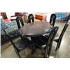 Image 1 : BLACK LAQUER DINING TABLE W/ 6 CHAIRS AND JACK KNIFE LEAF