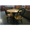 Image 2 : MAPLE AND GREEN DROPLEAF DINING TABLE W/ 4 CHAIRS