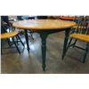 Image 7 : MAPLE AND GREEN DROPLEAF DINING TABLE W/ 4 CHAIRS