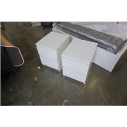 PAIR OF WHITE 2 DRAWAER NIGHTSTANDS