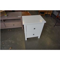 WHITE 2 DRAWER NIGHTSTAND