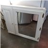 Image 1 : 3 x 37 x 30 WHITE 2 DOOR WALL CABINET W/ BEVELLED MIRROR