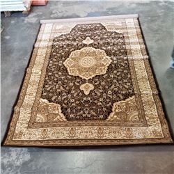 NEW UNIQUE DARK BROWN 5FT 2 INCH X 7 - 1/2 FOOT TURKISH AREA CARPET