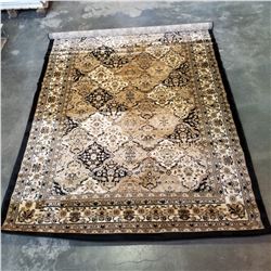 NEW UNIQUE BLACK 5FT 2 INCH X 7 - 1/2 FOOT TURKISH AREA CARPET