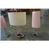 Image 2 : 3 BRUSHED METAL TABLE LAMPS
