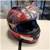 Image 2 : NEW RED AND SILVER DOT MOTORCYCLE HELMET SIZE XS