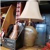 Image 1 : POTTERY TABLE LAMP AND COPPER PLUG IN PENDANT LIGHT