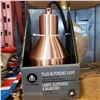 Image 2 : POTTERY TABLE LAMP AND COPPER PLUG IN PENDANT LIGHT
