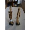 Image 1 : 2 BONE HAND CARVED FIGURES