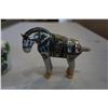 Image 2 : CLOISONNE HORSE AND SMALL VASE