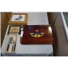 Image 1 : NATIVE TV TRAY AND SALMON SPIRIT BOX W/ SET OF 3 KNIVES