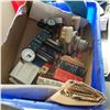 Image 1 : BLUE BIN OF SPARK PLUGS, FISH TAPE, CLAMPS, AND TOOLS