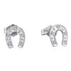 Image 1 : 0.05 CTW Diamond Horseshoe Earrings 10kt White Gold