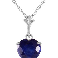 Genuine 1.55 ctw Sapphire Necklace 14KT White Gold