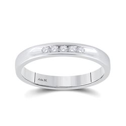 0.12 CTW Diamond Wedding Single Row Ring 14kt White Gold