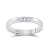Image 1 : 0.12 CTW Diamond Wedding Single Row Ring 14kt White Gold