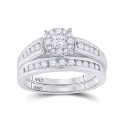 0.55 CTW Diamond Bridal Wedding Engagement Ring 14kt White Gold