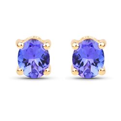 0.70 ctw Tanzanite Earrings 14K Yellow Gold