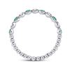 Image 4 : 0.15 CTW Emerald Diamond Dot Stackable Ring 10kt White Gold