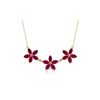 Image 1 : Genuine 5 ctw Ruby Necklace 14KT Yellow Gold