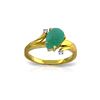 Image 1 : Genuine 1.01 ctw Emerald & Diamond Ring 14KT Yellow Gold