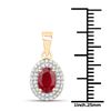 Image 2 : 1.08 ctw Ruby & White Diamond Pendant 14K Yellow Gold