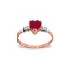 Image 1 : Genuine 1.03 ctw Ruby & Diamond Ring 14KT Rose Gold