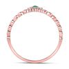 Image 4 : 0.03 CTW Emerald Solitaire Diamond-accent Stackable Ring 10kt Rose Gold