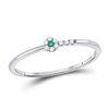 Image 1 : 0.06 CTW Emerald Diamond Stackable Ring 10kt White Gold