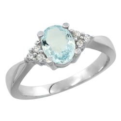 0.77 CTW Aquamarine & Diamond Ring 10K White Gold