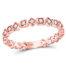 0.11 CTW Diamond Squares Stackable Ring 14kt Rose Gold