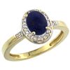 Image 1 : 0.90 CTW Lapis Lazuli & Diamond Ring 14K Yellow Gold