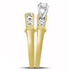 Image 4 : 0.10 CTW Diamond Solitaire Matching Bridal Wedding Ring 14kt Yellow Gold