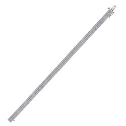 6.90 CTW Diamond 3 Row Miracle-set Fashion Bracelet 14kt White Gold