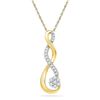 Image 1 : 0.16 CTW Diamond Infinity Cluster Pendant 10kt Yellow Gold