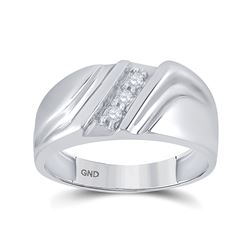 0.10 CTW Diamond Wedding Single Row Ring 10kt White Gold