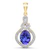 Image 1 : 4.19 ctw Tanzanite & Diamond Pendant 14K Yellow Gold