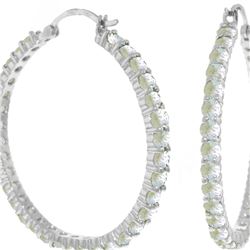 Genuine 6 ctw Aquamarine Earrings 14KT White Gold