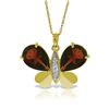 Image 1 : Genuine 7.1 ctw Garnet & Diamond Necklace 14KT Yellow Gold