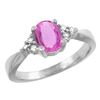 Image 1 : 1.06 CTW Pink Sapphire & Diamond Ring 10K White Gold