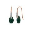 Image 1 : Genuine 8.06 ctw Created Green Sapphire & Diamond Earrings 14KT Rose Gold