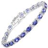 Image 1 : 9.43 ctw Tanzanite & Diamond Bracelet 14K White Gold