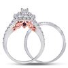 Image 3 : 1.03 CTW Diamond Bridal Wedding Engagement Ring 14kt Two-tone Gold