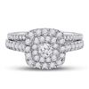 Image 4 : 1.03 CTW Diamond Bridal Wedding Engagement Ring 14kt Two-tone Gold