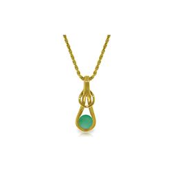 Genuine 0.65 ctw Emerald Necklace 14KT Yellow Gold