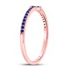 Image 3 : 0.15 CTW Blue Sapphire Cross Stackable Ring 10kt Rose Gold