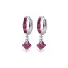 Image 1 : Genuine 3.7 ctw Ruby Earrings 14KT White Gold