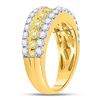 Image 3 : 1.97 CTW Yellow Diamond Triple Row Ring 14kt Yellow Gold